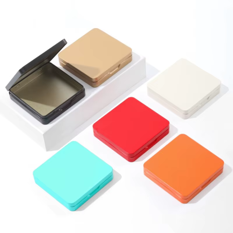 1 pièce Nouvelle boîte de rangement carrée en métal vide