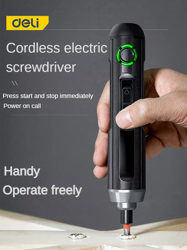 Tournevis électrique Deli sans fil rechargeable avec batterie au lithium