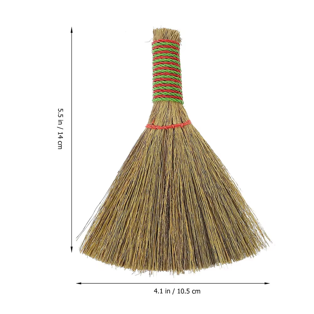 Balai de nettoyage de cuisine, 3 pièces, petit plumeau fait à la main, fouet Portable, balai de sorcières Miscanthus, Mini balai