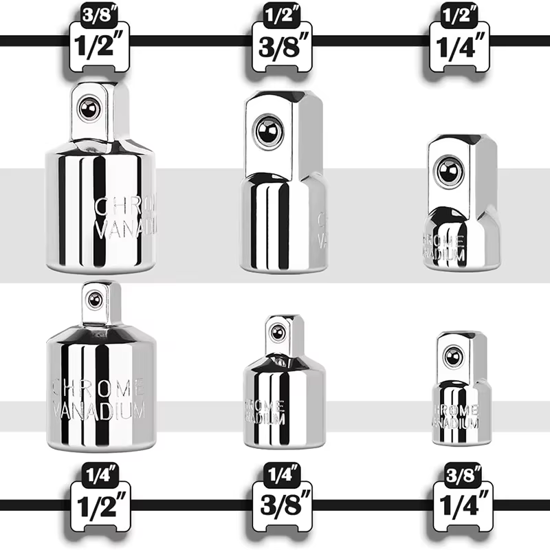Ensemble d'adaptateur et de réducteur de douille 6 pièces