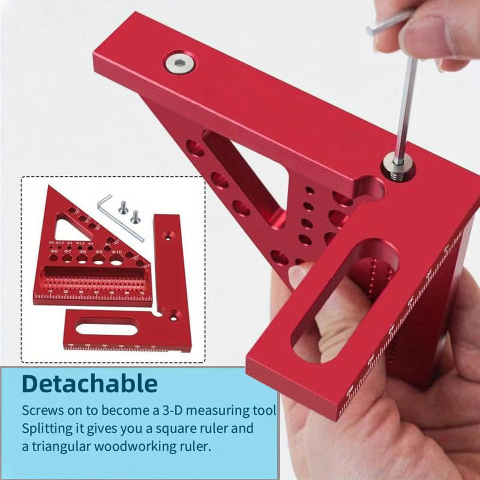 Outil de mesure combiné de précision pour le travail du bois - Règle