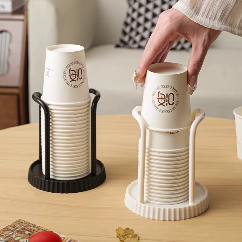 Porte-gobelet en papier minimaliste, support de rangement de gobelets jetables pour la maison, support de rangement multifonctionnel pour tasses de café et de thé au lait de bureau