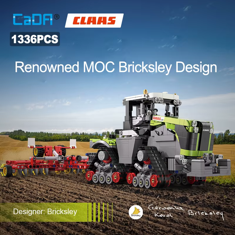 Cada 1336 pièces 1:32 célèbre CLAAS ville véhicule agricole bloc de construction MOC Bricksley conception camion briques jouets enfants cadeaux