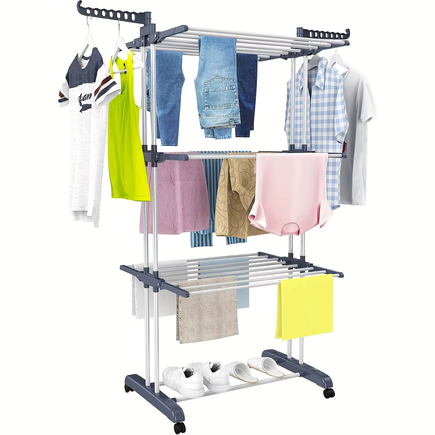 Séchoir à linge pliable à 4 niveaux