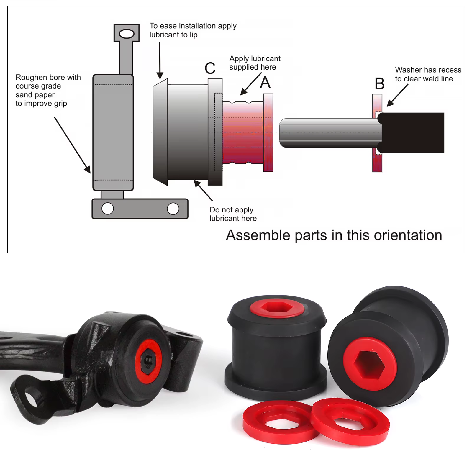 Pour Mini Cooper R56 Suspension R50/R52/R53/R55 R56 R57 R58 R59 12-2015 2 ensembles de silentblocs de suspension avant et arrière pour bras de suspension