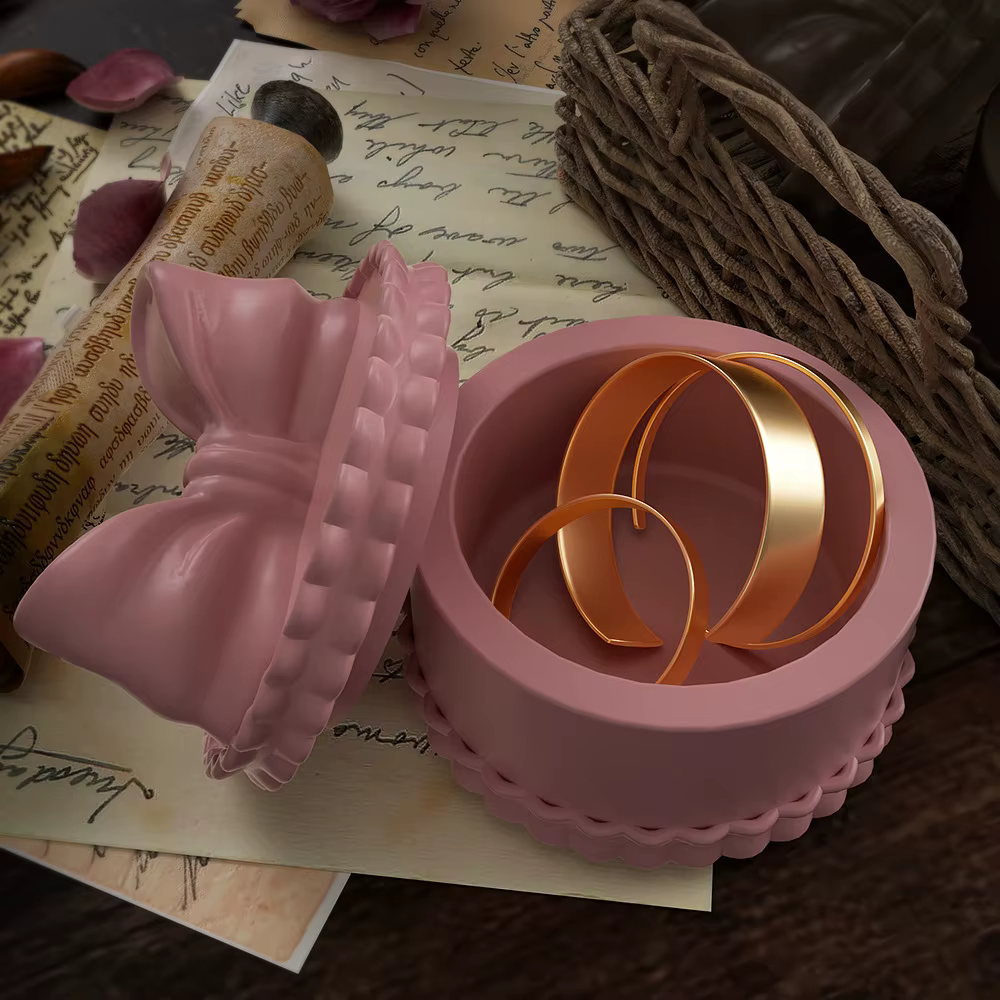 Boîte de rangement moule avec couvercle à nœud papillon
