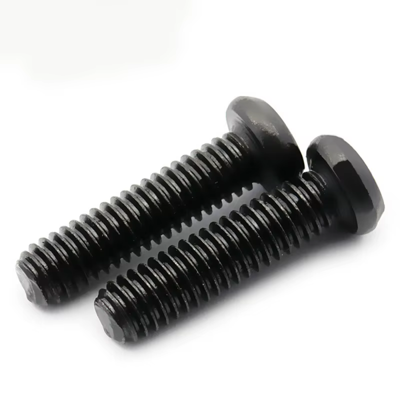 Vis à tête cylindrique encastrée en croix, 100 pièces/lot, M1 M1.2 M1.6 M2 M2.5 M3 M4 M6, vis à métaux Phillips noire en acier au carbone, Grade 4.8