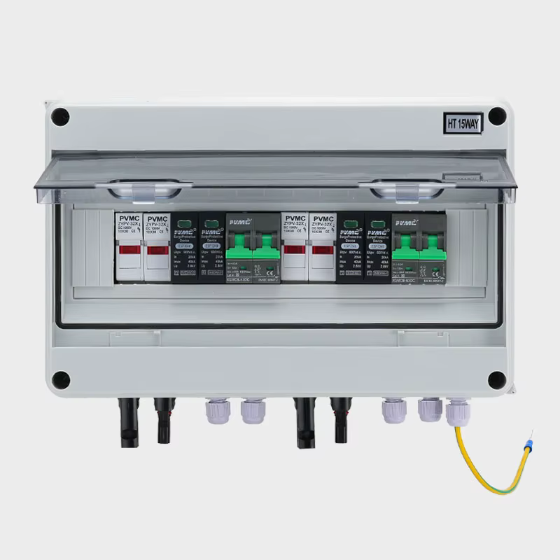 Boîtier de Combinaison Photovoltaïque Solaire DC 600V 2 Entrées 2 Sorties avec Protection Foudre
