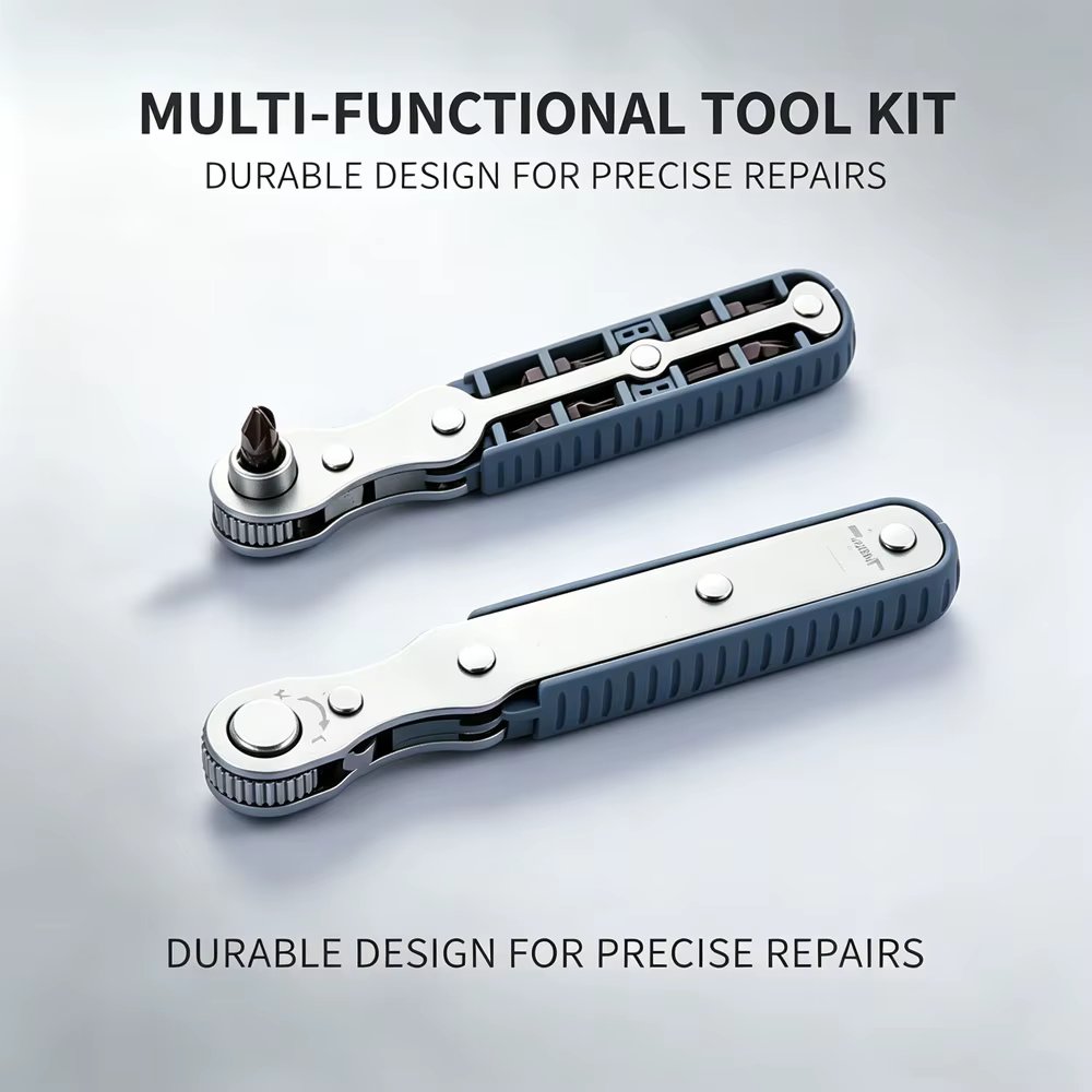 Kit de tournevis à cliquet pliable compact