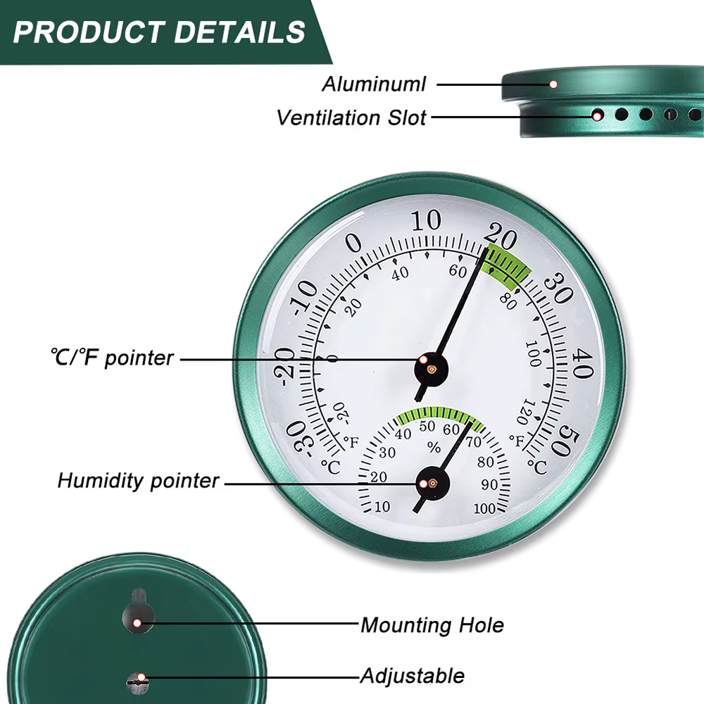 30-50 ° C/-20-120 ° F 10-100% RH 2.28 pouces Mini thermomètre hygromètre hautement précis compteur de température et