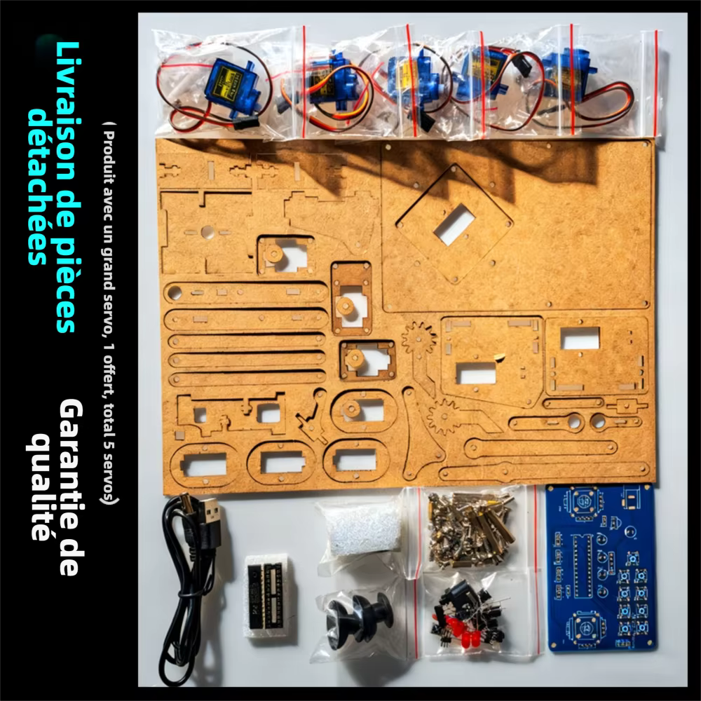 Kit de Construction Bras Robotique Noir DIY - Apprendre Soudure