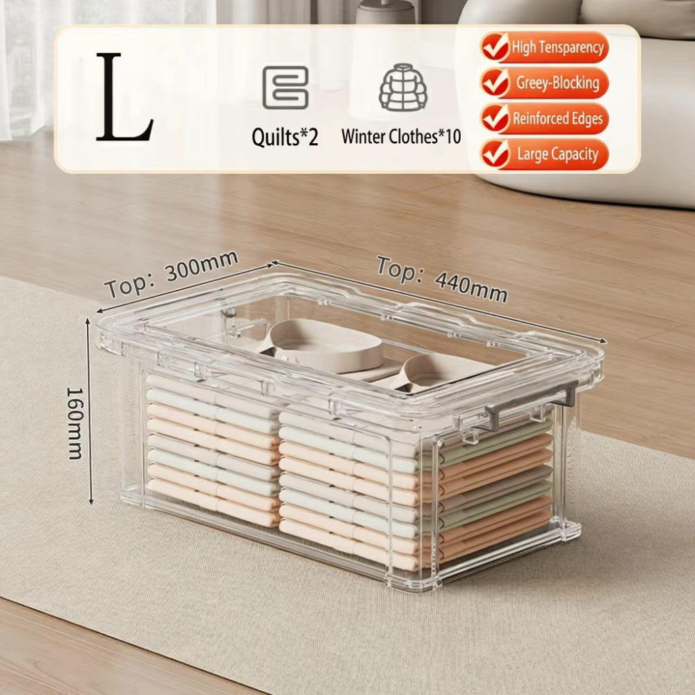 Boîtes de rangement transparentes avec couvercles