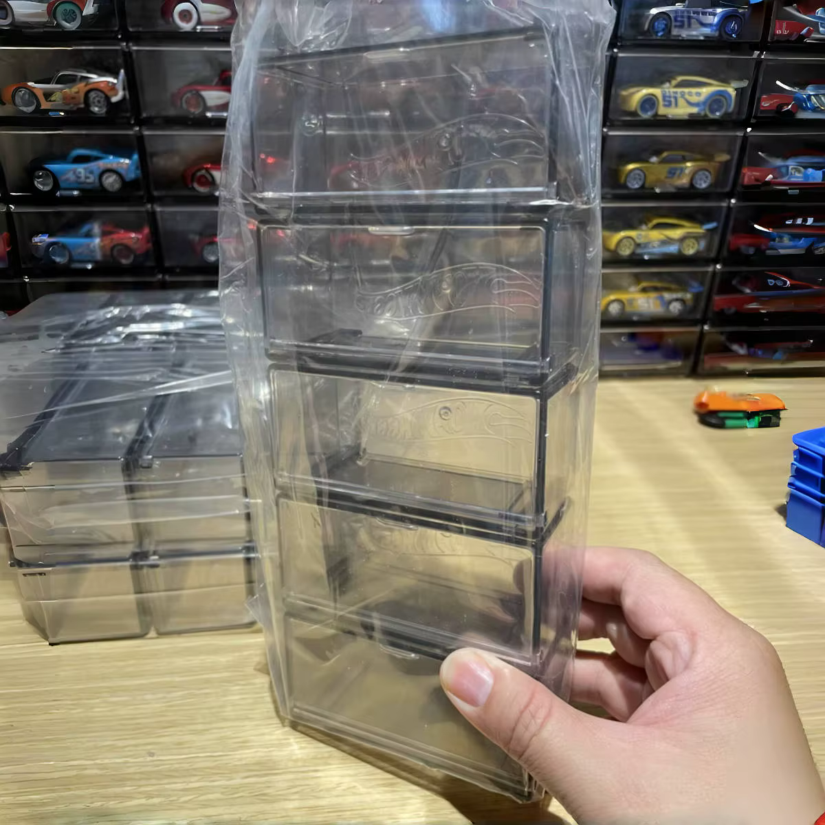 Hot Wheels – boîte de rangement de voiture pour garçons, vitrine, modèle Non télécommandé, piste ferroviaire, organisateur de véhicule Compatible, étui à jouets