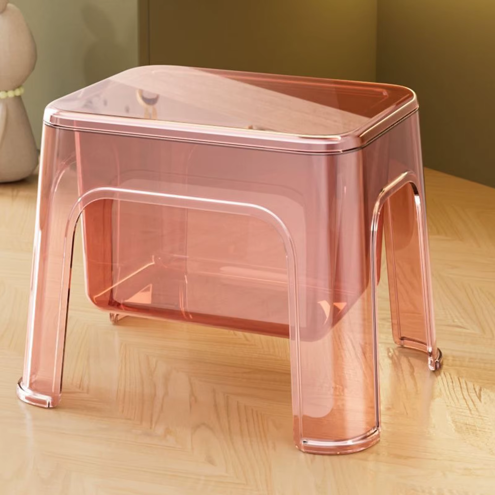 Escabeau de rangement pouf Stable repose-pieds tabouret Transparent repose-pieds tabouret à langer pour le linge domestique salon