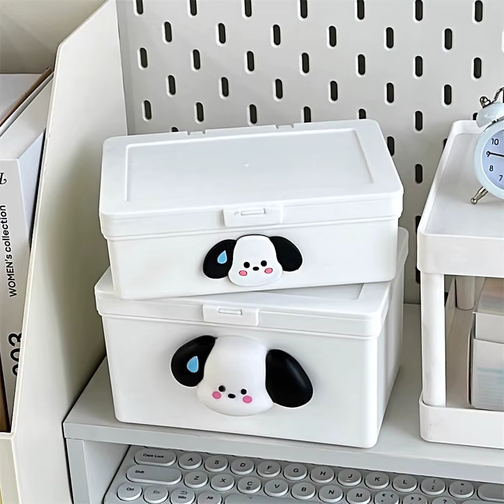 Boîte de rangement à couvercle rabattable blanc