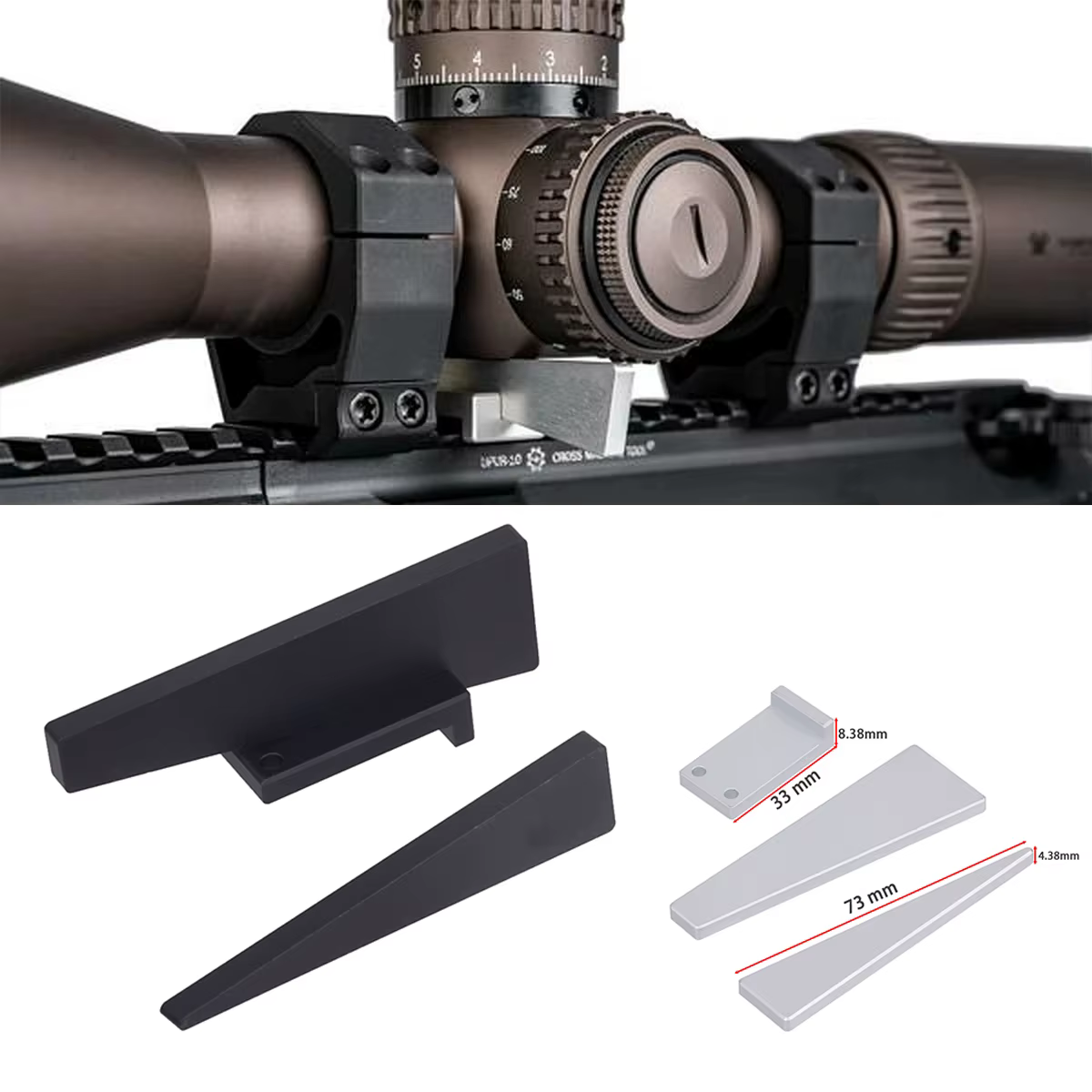 Niveleur optique tactique Combo en aluminium, facile à utiliser pour la chasse, support de lunette, nivellement, outils de réglage, accessoires