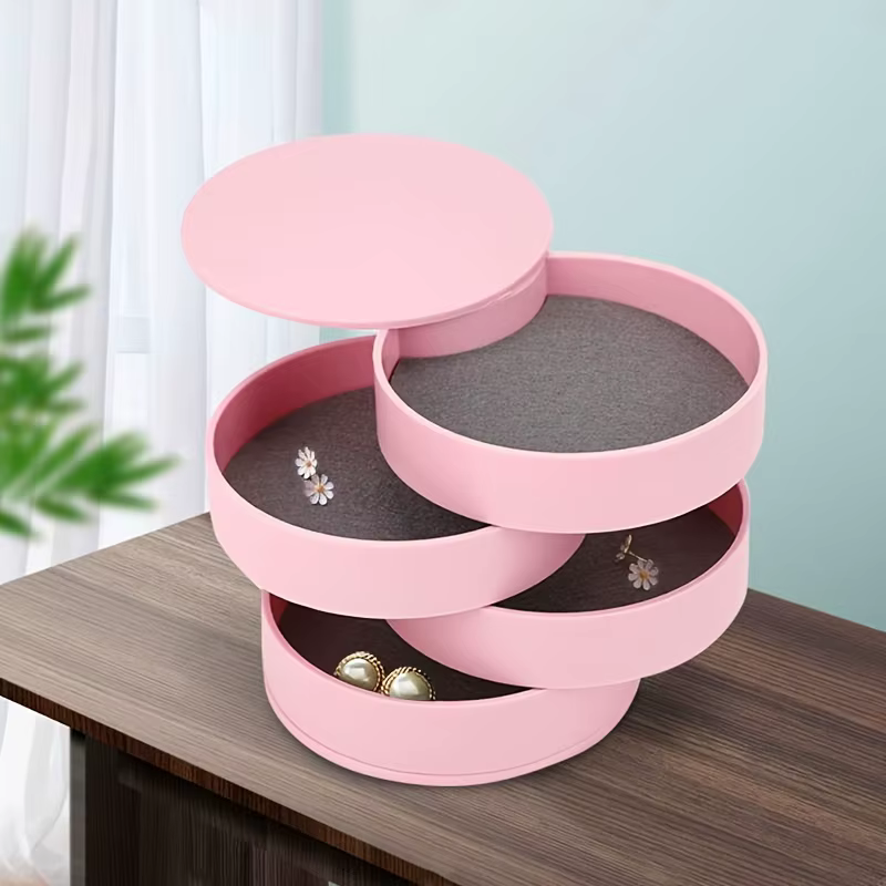 Boîte de rangement rotative multi-couches ITECHJOY avec couvercle pour accessoires de cheveux