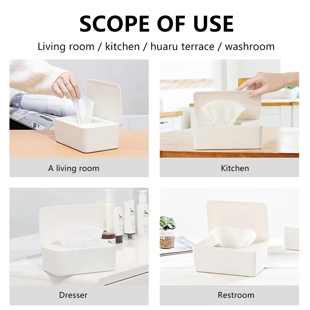 Boîte à mouchoirs humides anti-poussière avec couvercle