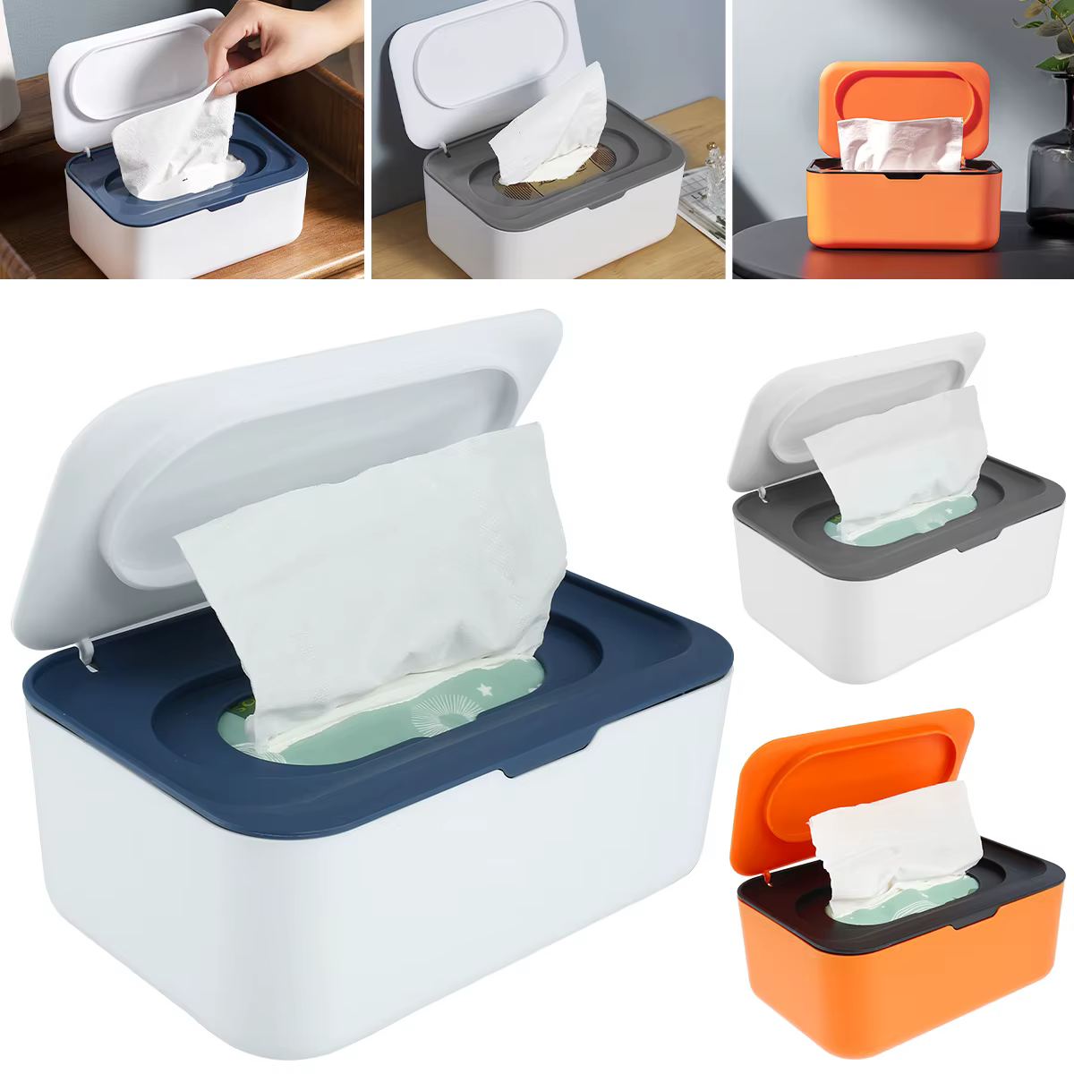 1 Boîte Distributrice de Lingettes Humides Portable avec Couvercle