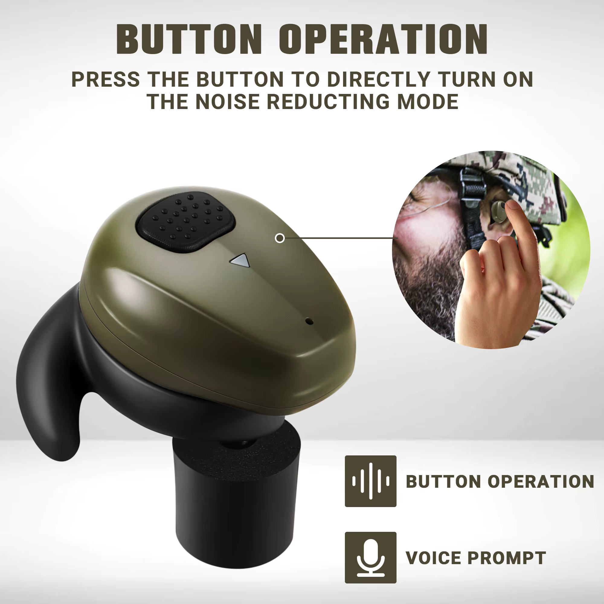 Bluetooth 5.3 NRR27dB Protection auditive de tir électronique bouchons d'oreille