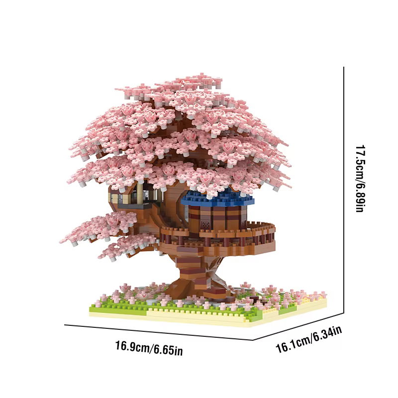 Ensemble de blocs de construction d'arbre Sakura