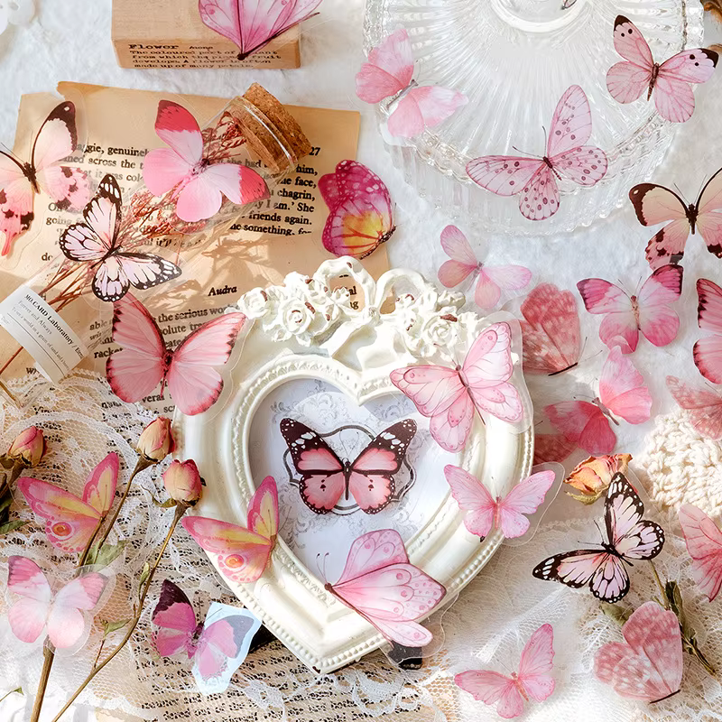 Autocollant de Collection de papillons colorés
