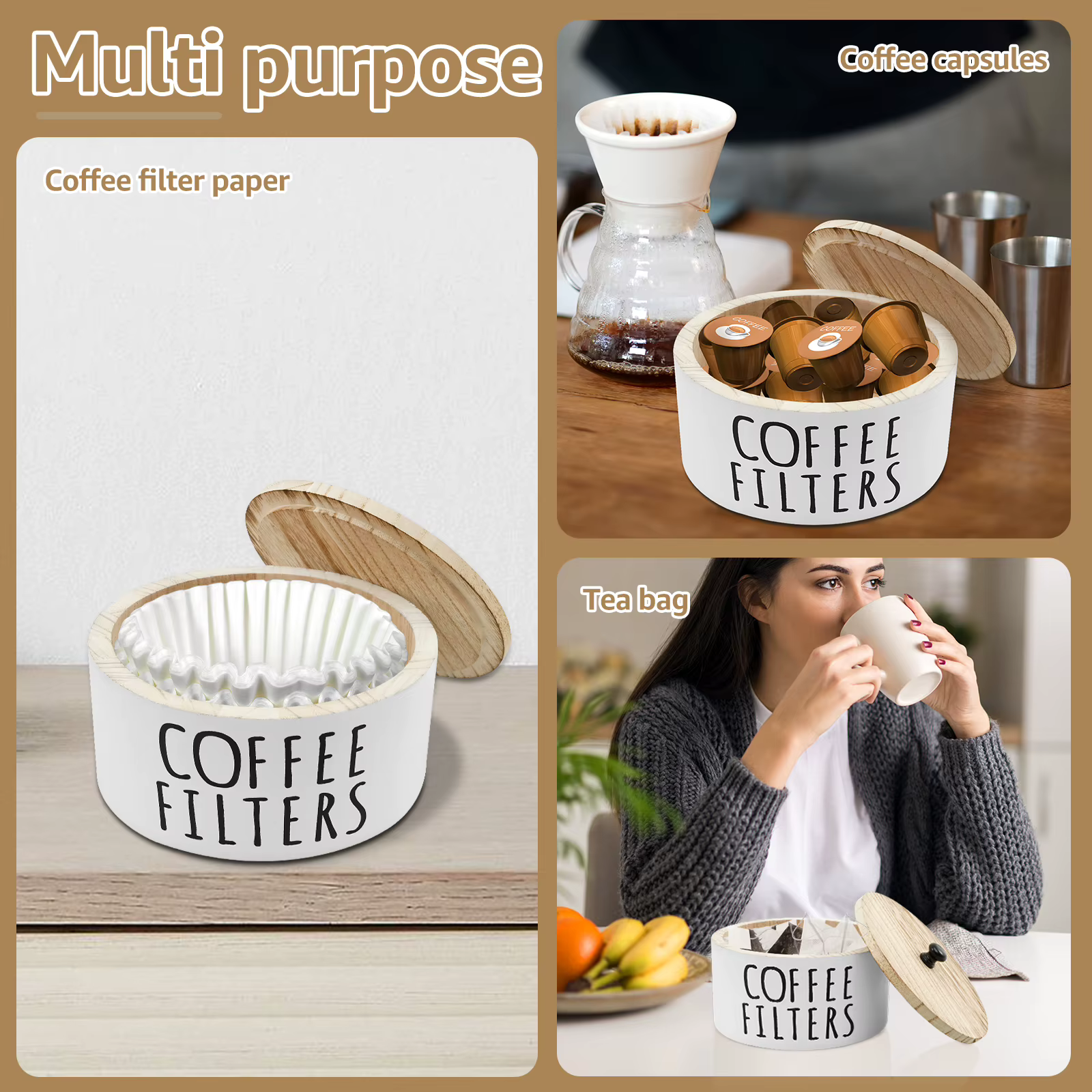 Porte-filtre à café avec couvercle