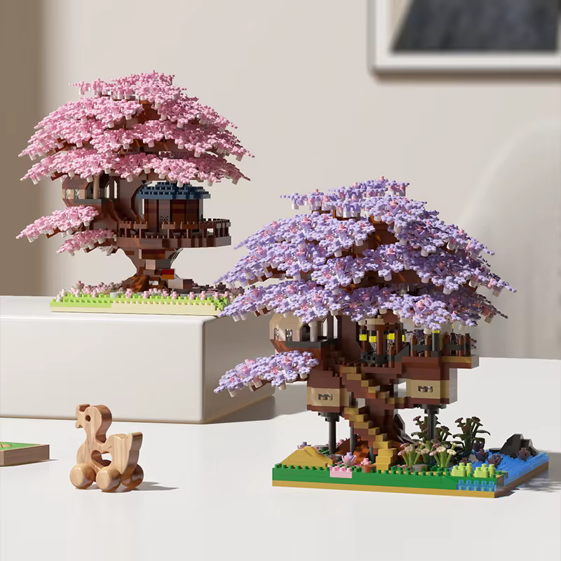 Ensemble de blocs de construction d'arbre Sakura