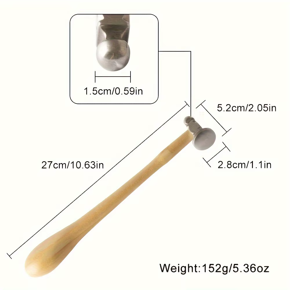 Marteaux à double tête en acier inoxydable avec manche en bois massif pour la fabrication de bijoux