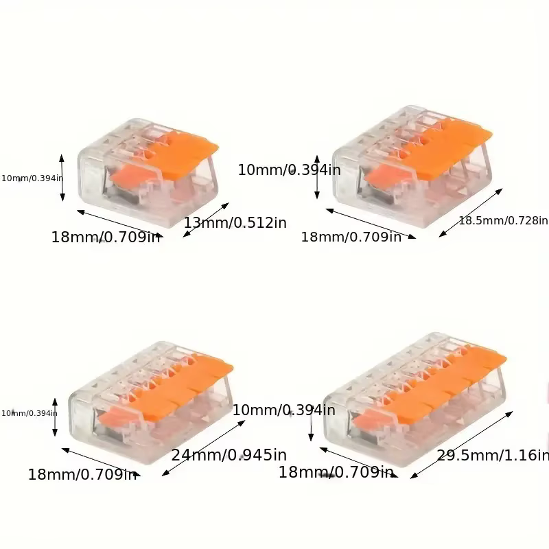 Ensemble de 30 connecteurs de câbles combinés orange