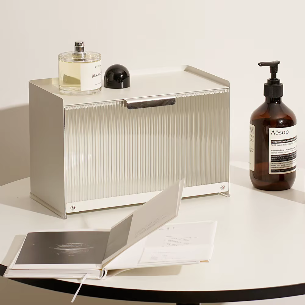 Boîte de rangement pour comptoir de salle de bain