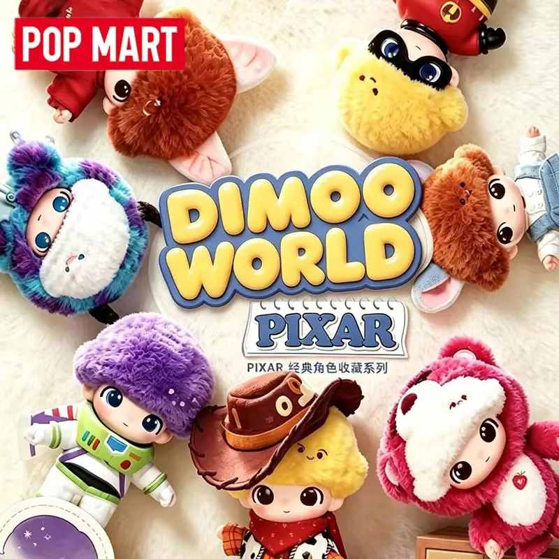 POP MART DIMOO WORLD Série PIXAR Pendentif en vinyle et peluche Boîte mystère authentique