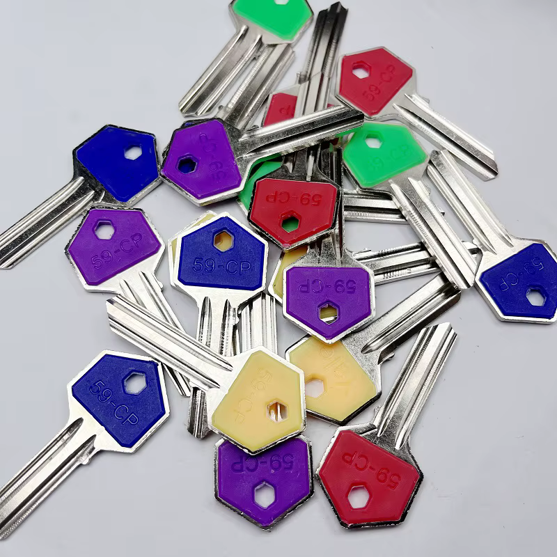 Clés de remplacement universelles à poignée colorée, adaptées aux serrures de porte de maison, 5 pièces/lot