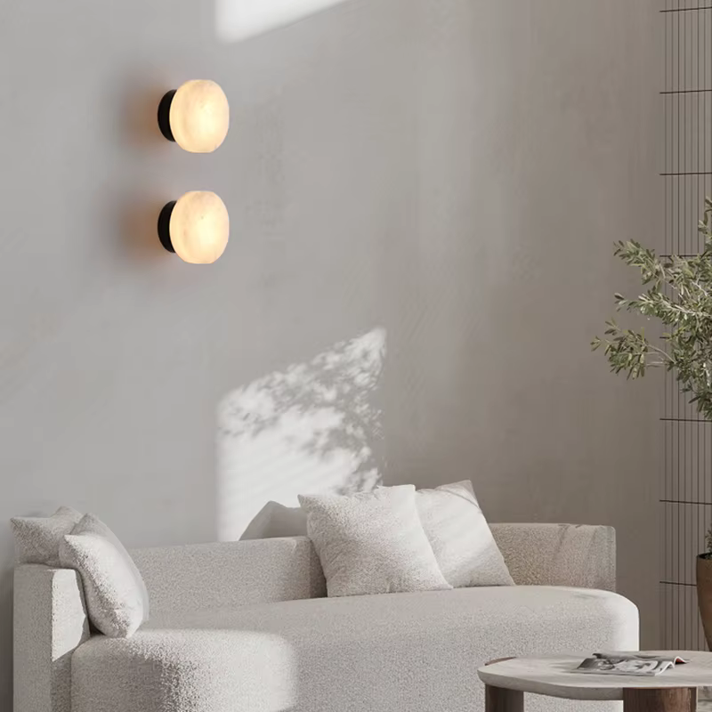 Applique murale en marbre naturel Style français fond mur entrée escalier lumière moderne intérieur chevet couloir luminaire