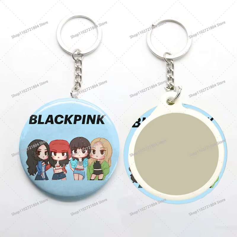 Porte-clés Kpop Blackpink tendance avec miroir pour hommes et femmes