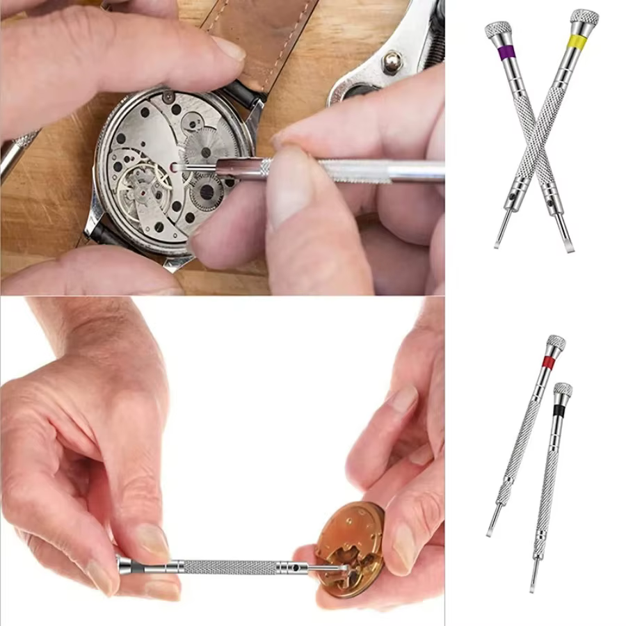 Jeu de tournevis en acier 0.8-1.6mm pour la réparation de montres