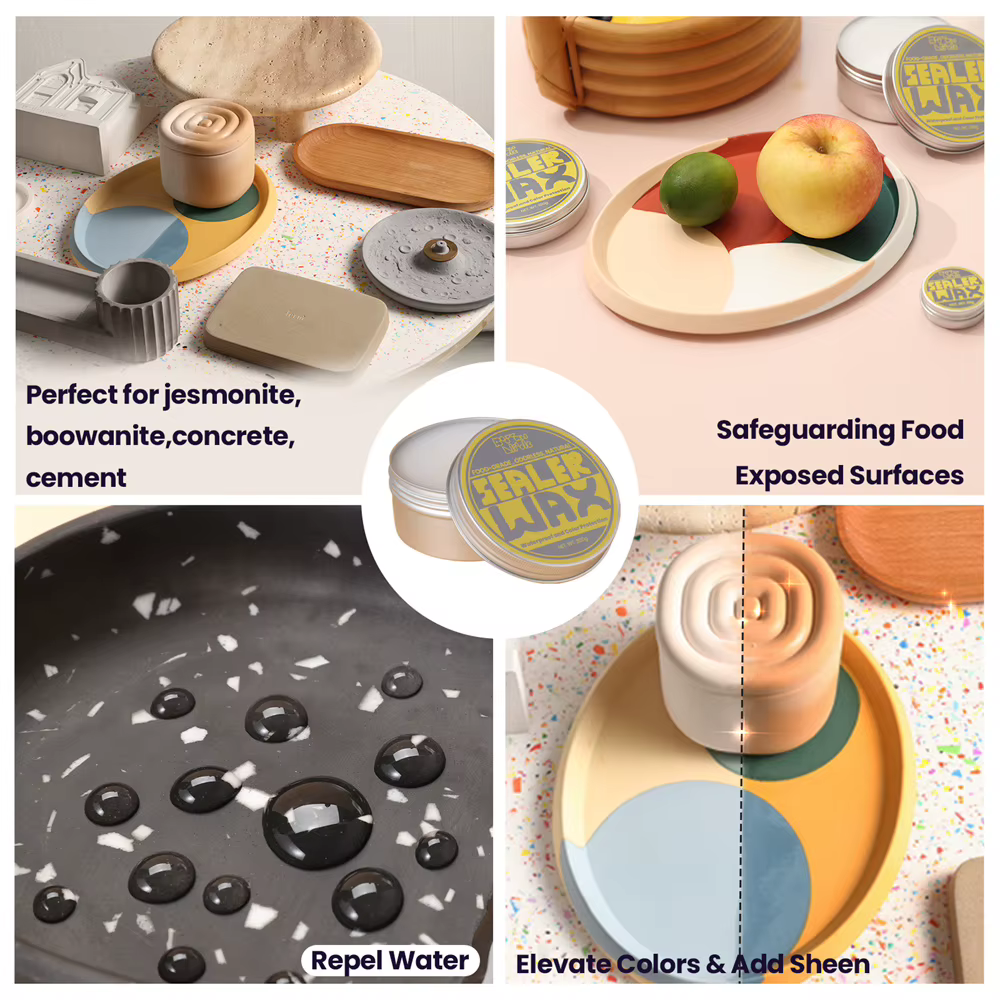 Boowan Nicole Jesmonite scelleuse cire ensembles augmenter la couleur naturel de qualité alimentaire