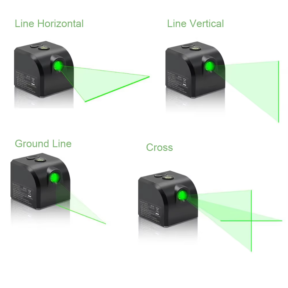 Mini niveau Laser portatif de ligne verticale horizontale de croix de lumière verte avec le chargement USB magnétique