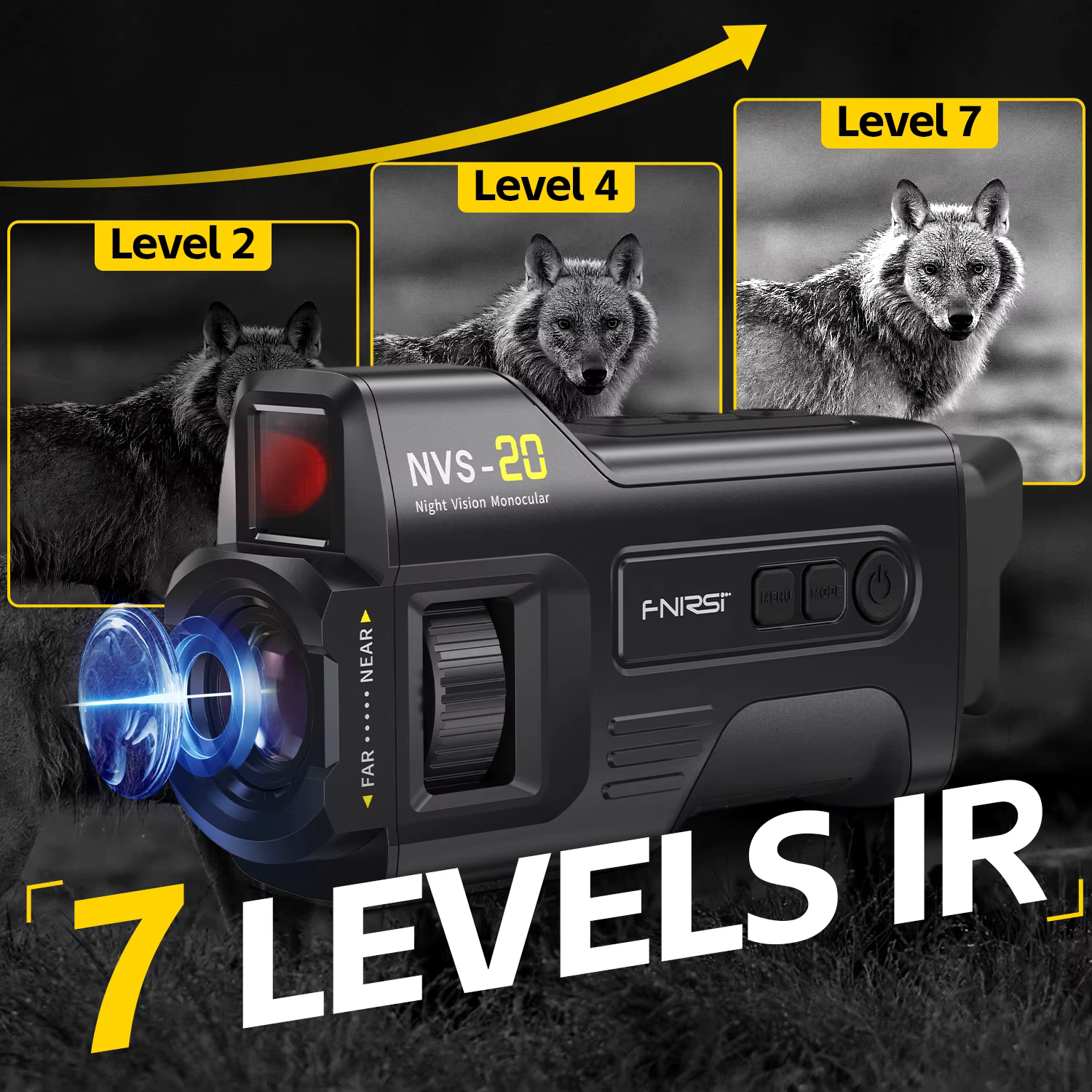 FNIRSI NVS-20 NVS-40 Dispositif de vision numérique HD 4K, zoom 6x, portée visuelle 300 m, prend en charge l'enregistrement photo et vidéo