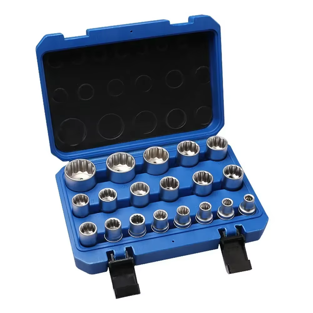 Jeu de clés à douille à 12 points 8-32mm avec boîte de rangement