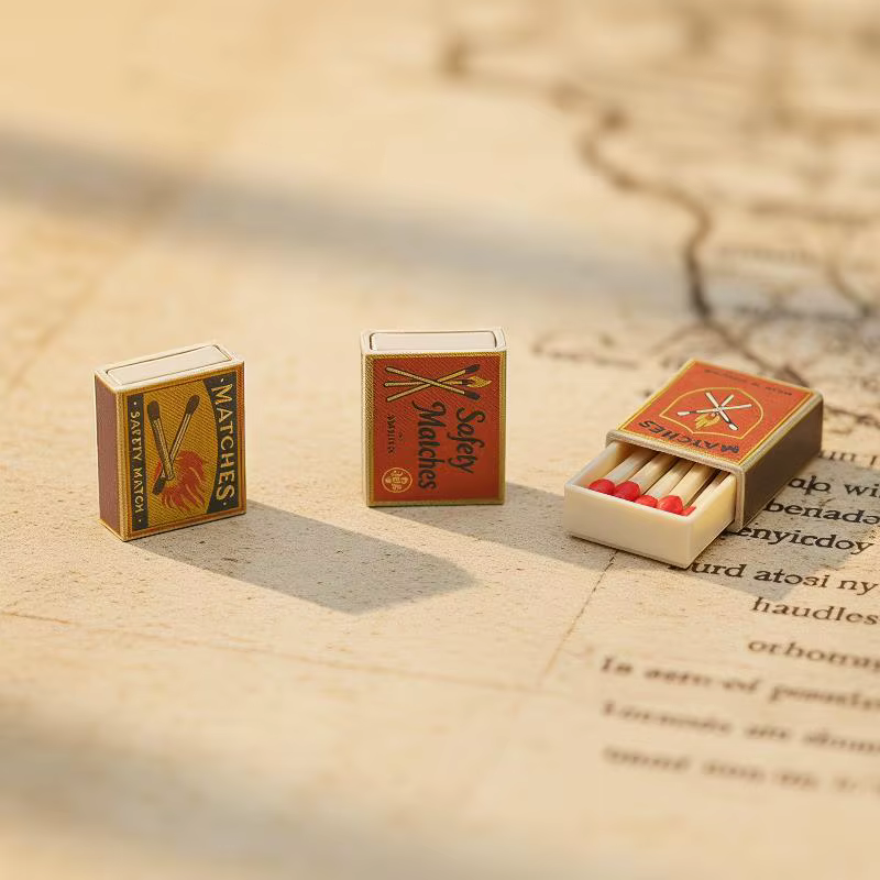 Modèle de boîte d'allumettes vintage miniature pour maison de poupée
