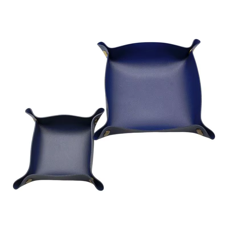 Boîte de rangement carrée en cuir PU