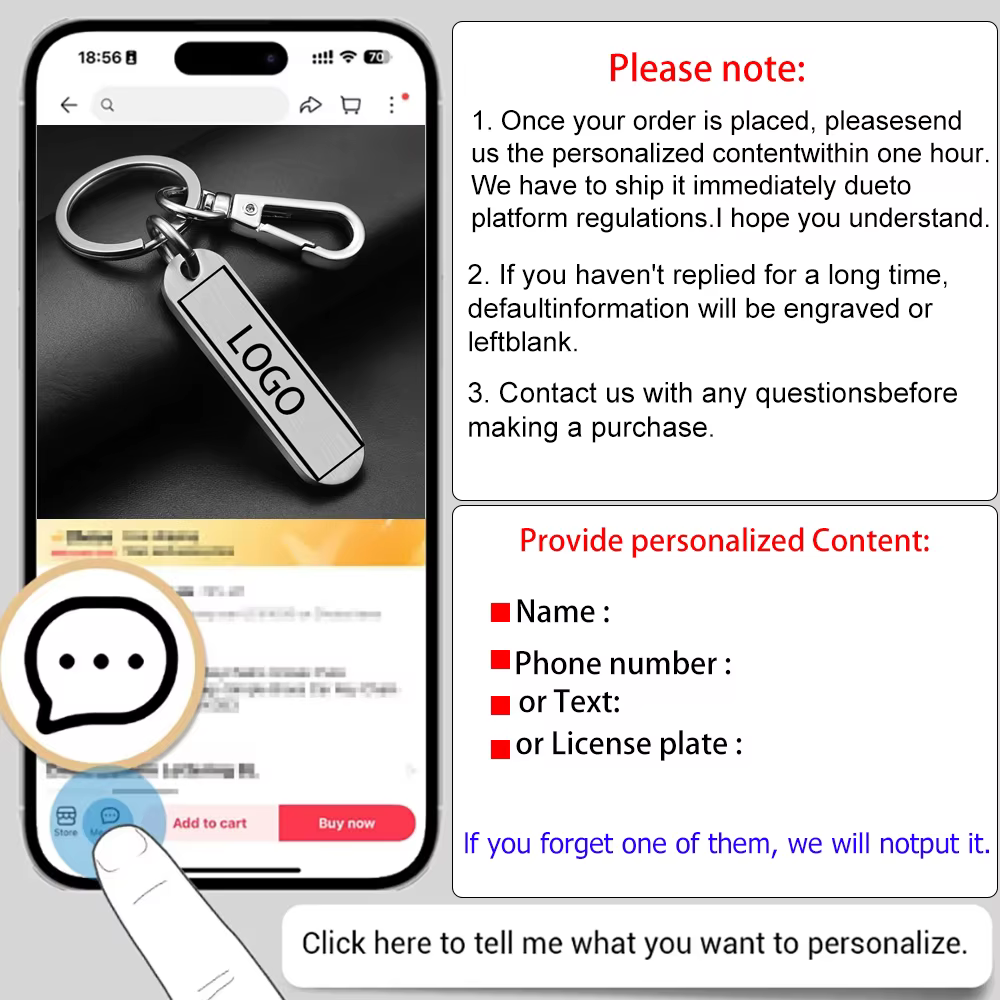 Porte-clés avec logo personnalisé, porte-clés personnalisés en acier inoxydable avec lettrage gravé au laser, idée cadeau, design durable et exquis