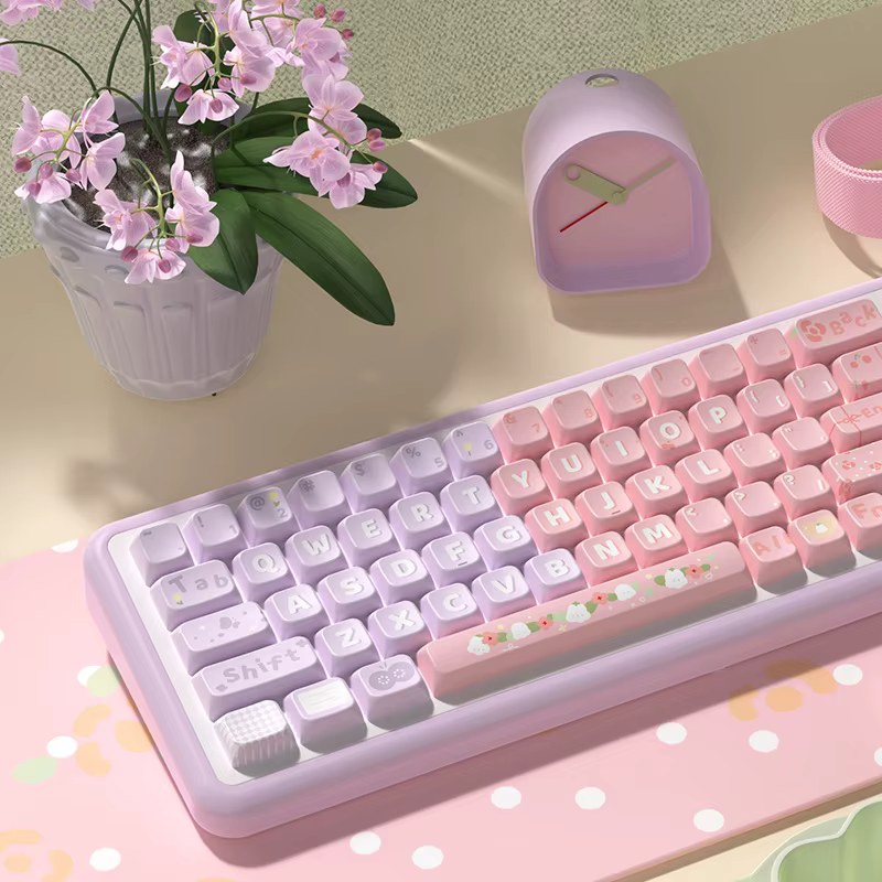 Linglan mignon thème Keycaps 138/158 touches cerise/Mda profil Pbt clavier mécanique Anime dessin