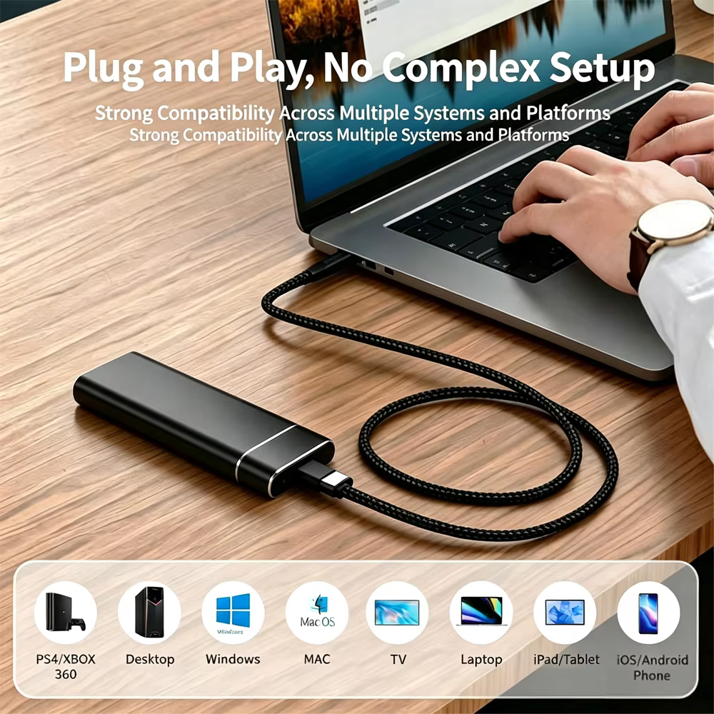 SSD portable USB 3.1 haute vitesse 2 To 1 To 4 To, disque SSD externe original grande capacité pour PC, ordinateur portable, Mac, téléphone portable