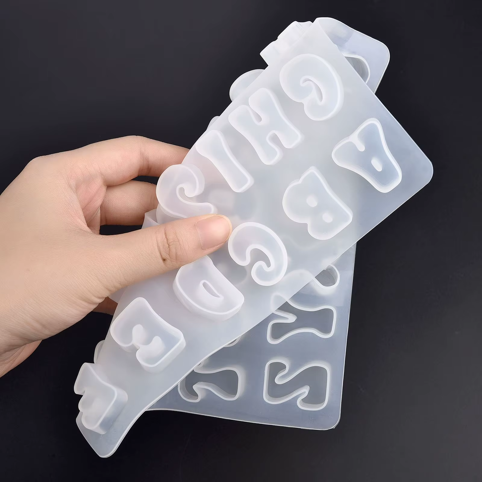 Alphabet anglais A-Z résine époxy Silicone moule lettre 0-9 numéro porte-clés boucle d'oreille pendentif bricolage