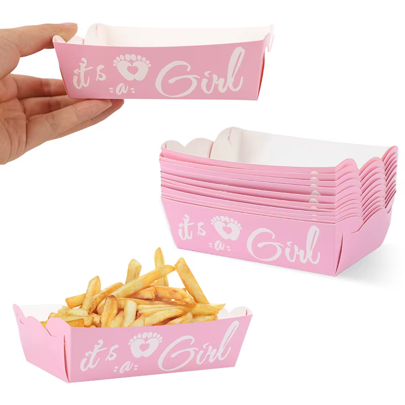 Plateaux alimentaires en papier pour révélation du sexe