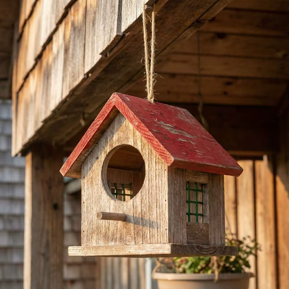 Nichoir pour oiseaux en bois imperméable fait à la main avec ventilation