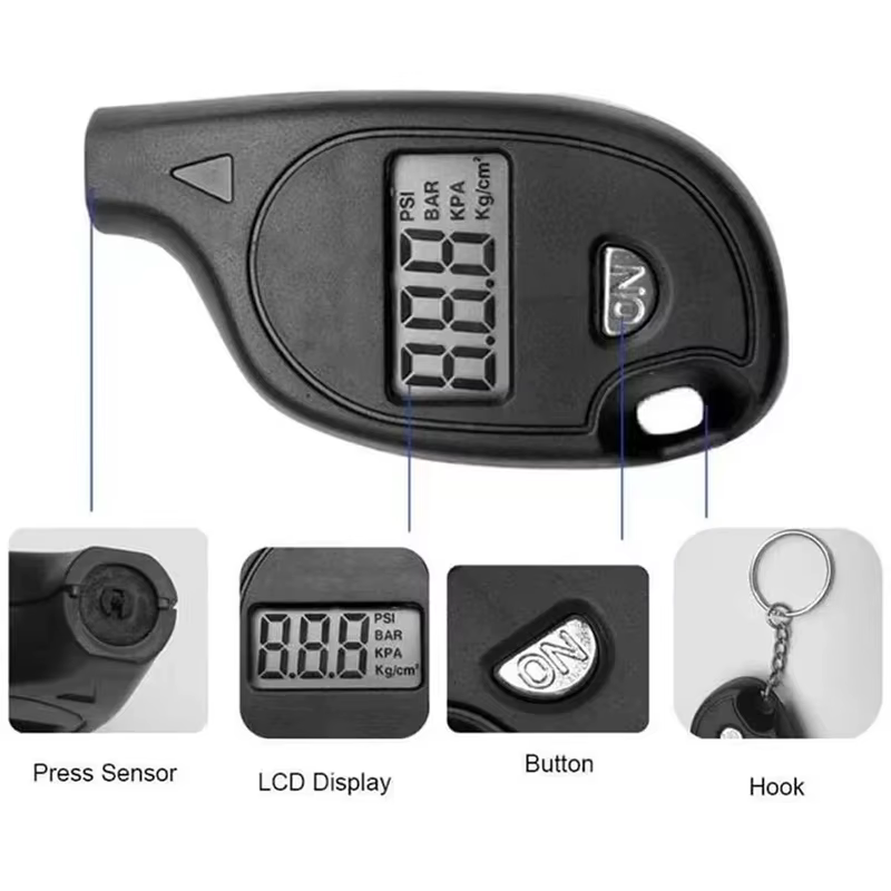 Manomètre de pression des pneus avec écran LCD numérique-testeur