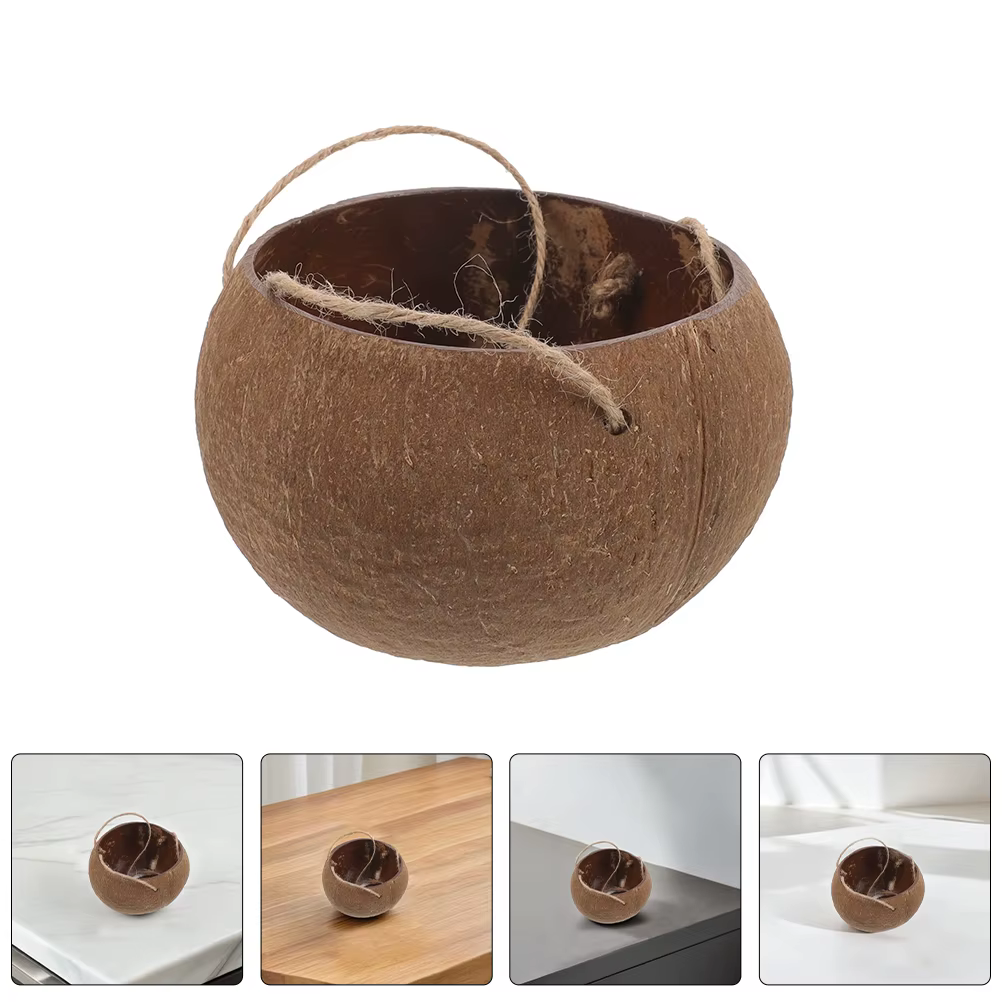 Jardinière suspendue en coquille de noix de coco, plantes d'intérieur, Pot de fleur de balcon, décoration de maison, multifonctionnelle, polyvalente, conception de corde robuste